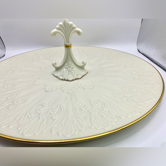 Lenox Chateau Server - Center Handle - 24K Gold Hand Decorated - Plate - Tray - Picture 6 of 11